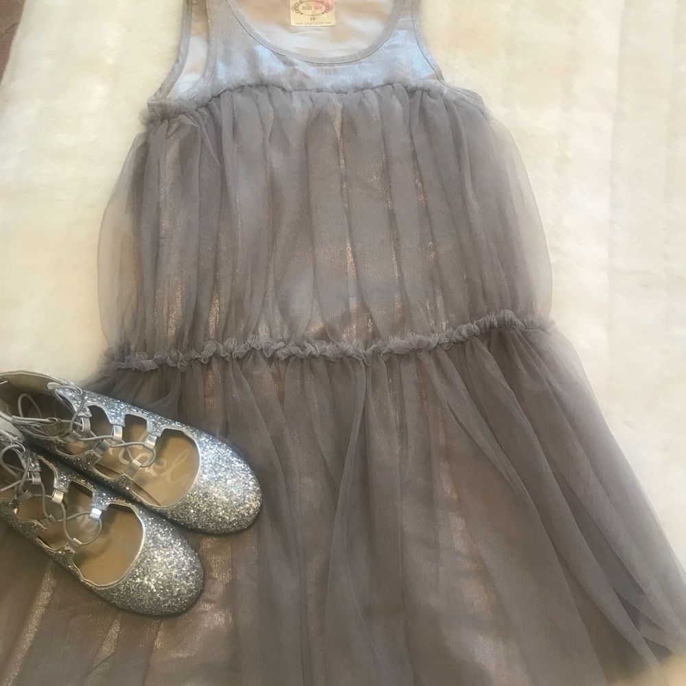 Girls gray fancy dress size 10